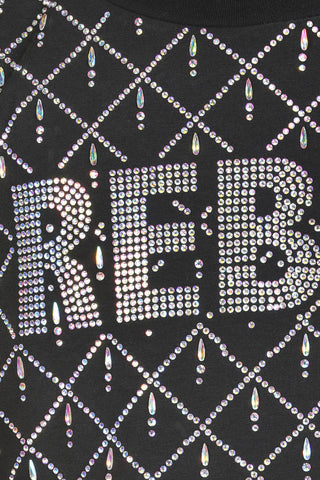 Crystal Veil Cropped Tee in Black