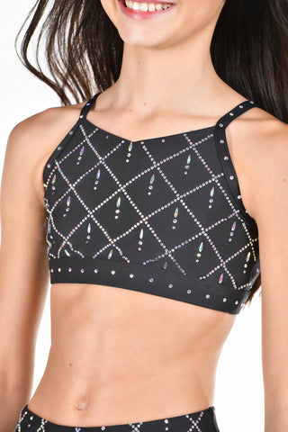 Crystal Veil Sports Bra in Black