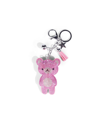 Dazzle Crystal Teddy Keychain in Pink