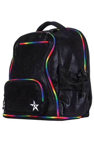 Faux Suede in Black Rebel Dream Bag with Rainbow Zipper