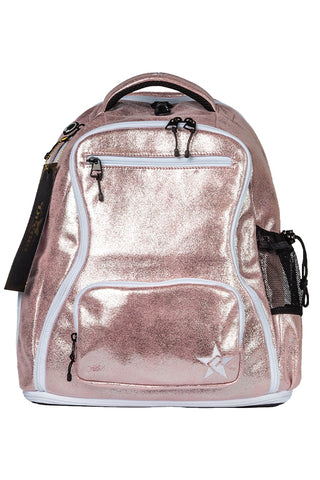 Faux Suede in Pink Champagne Rebel Dream Bag with White Zipper