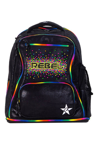 Faux Suede in Black Rebel Dream Bag with Rainbow Rebel Logo Studs