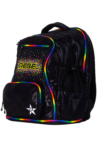 Faux Suede in Black Rebel Dream Bag with Rainbow Rebel Logo Studs