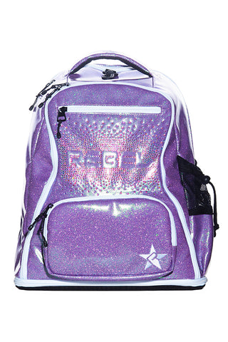 Glossy in Purple Reign Rebel Dream Bag with White Zipper