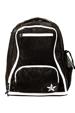 Leopard in Black Rebel Dream Bag with White Zipper