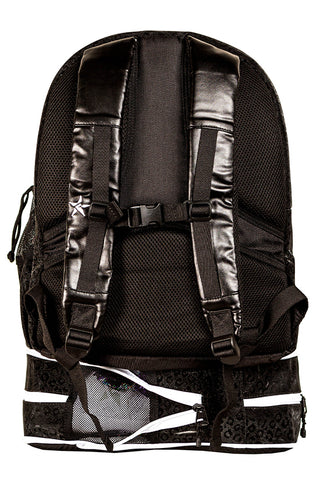Leopard in Black Rebel Dream Bag with White Zipper