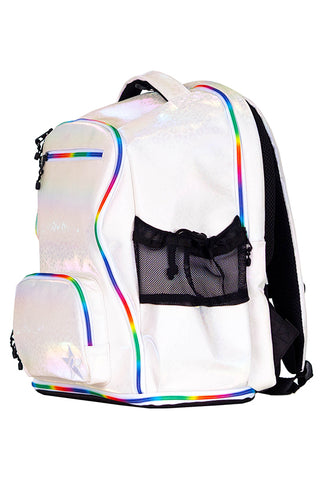 Leopard in Opalescent Rebel Dream Bag with Rainbow Zipper