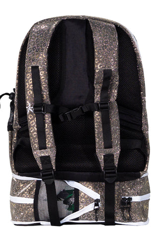 Leopard in Gunmetal Rebel Dream Bag with White Zipper
