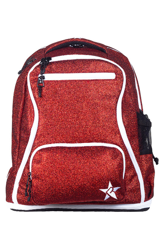 dream control women's red leather backpack purse Scarlett Rebel Dream Bag Plus with White Zipper