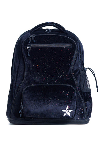 Velvet in Black Galaxy Sparkle Rebel Dream Bag Plus with Black Zipper