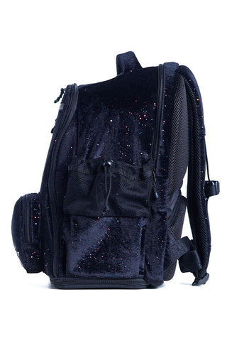 Velvet in Black Galaxy Sparkle Rebel Dream Bag Plus with Black Zipper