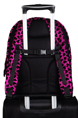 Velvet Sparkle in Fuchsia and Black Rebel Dream Bag Plus with Black Zipper