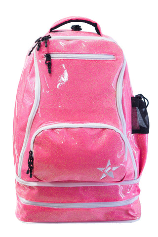 Glossy in Neon Pink Rebel Dream Bag Plus with White Zipper