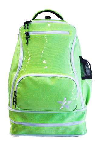 Glossy in Neon Green Rebel Dream Bag Plus with White Zipper