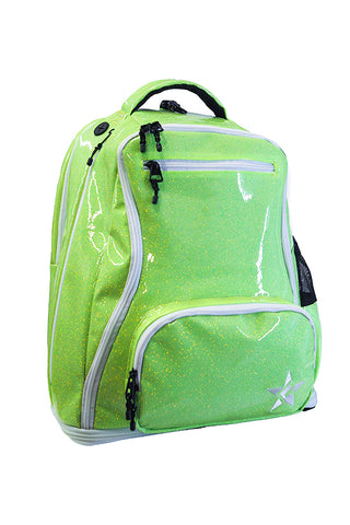 Glossy in Neon Green Rebel Dream Bag Plus with White Zipper