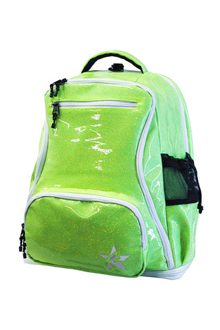 Glossy in Neon Green Rebel Dream Bag Plus with White Zipper