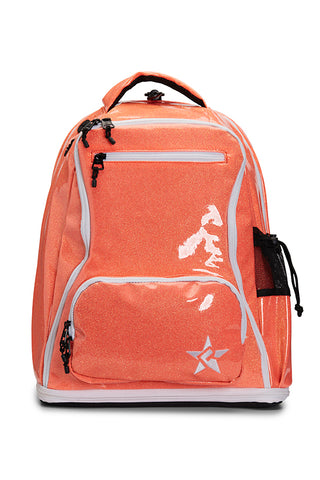 Glossy in Neon Orange Rebel Dream Bag Plus with White Zipper