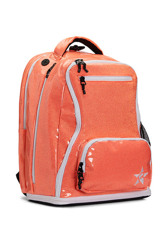 Glossy in Neon Orange Rebel Dream Bag Plus with White Zipper