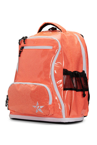 Glossy in Neon Orange Rebel Dream Bag Plus with White Zipper