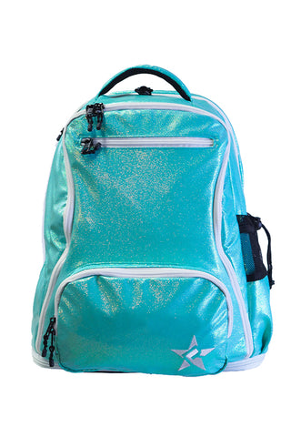 Glossy in Pastel Aqua Rebel Dream Bag Plus with White Zipper