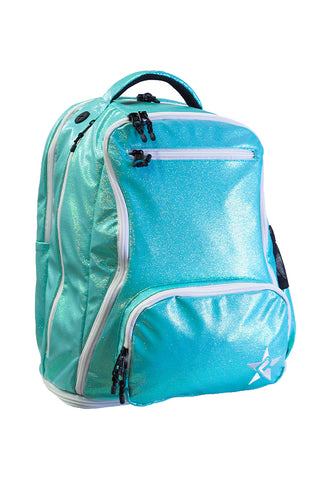 Glossy in Pastel Aqua Rebel Dream Bag Plus with White Zipper