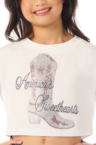 DCC America's Sweethearts Cropped Tee in White