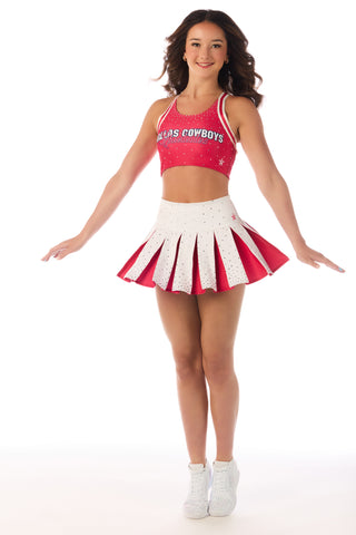 DCC Pop of Pink Pleated Skirt in White