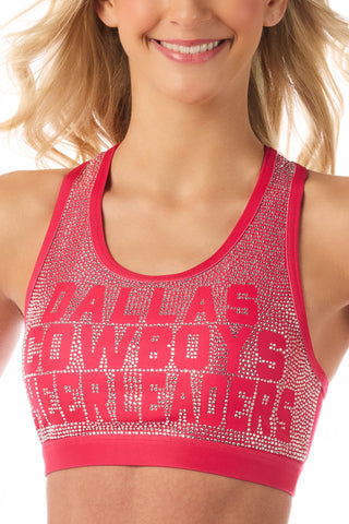 DCC Crystal Racer Back Sports Bra in Hot Pink