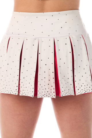 DCC Pop of Pink Pleated Skirt in White
