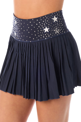 DCC Seeing Stars Pleated Skirt in Navy