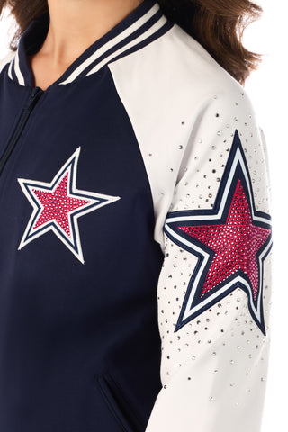 DCC Star Power Bomber Jacket in Navy