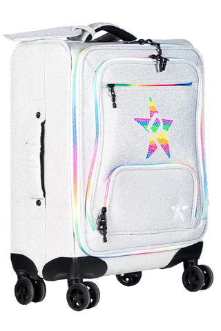Opalescent Rebel Dream Luggage with Rainbow Zipper with Rainbow Rebel Mark Studs