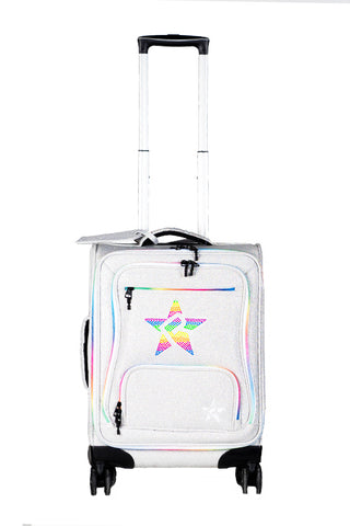 Opalescent Rebel Dream Luggage with Rainbow Zipper with Rainbow Rebel Mark Studs