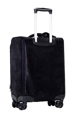 Faux Suede in Black Rebel Dream Luggage with Black Zipper