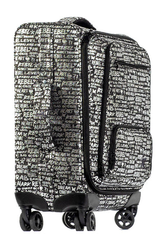 Signature in Black and Silver Rebel Dream Luggage with Black Zipper