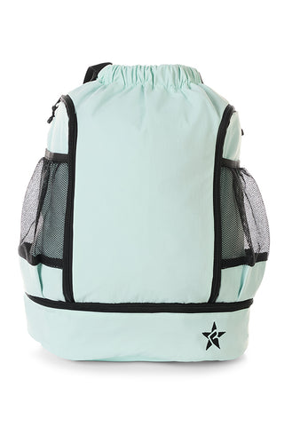 Rebel Drawstring Tote Bag in Light Aqua