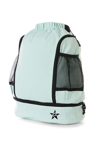 Rebel Drawstring Tote Bag in Light Aqua