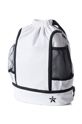 Rebel Drawstring Tote Bag in White