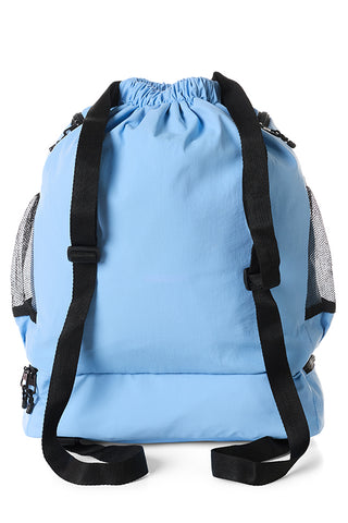 Rebel Drawstring Tote Bag in Light Blue