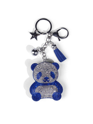 Dazzle Crystal Panda Keychain in Royal Blue