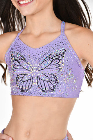 Crystal Couture Dreamflutter Sports Bra in Lavender