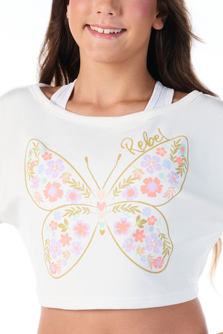 Eden Off-the-Shoulder Cropped Tee in White