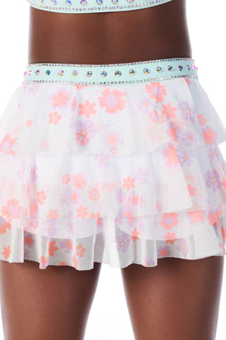 Elain Tiered Skirt in Icy Mint