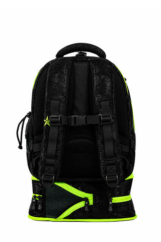Faux Suede in Black Rebel Baby Dream Bag with Neon Green Zipper