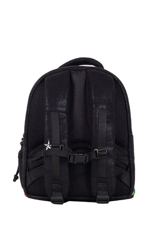 Faux Suede in Black Rebel Baby Dream Bag with Rainbow Zipper
