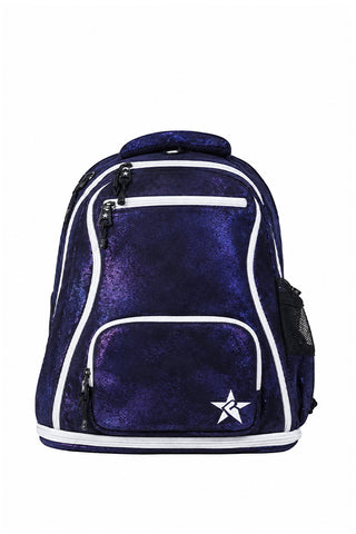 Faux Suede in Midnight Magic Rebel Baby Dream Bag with White Zipper