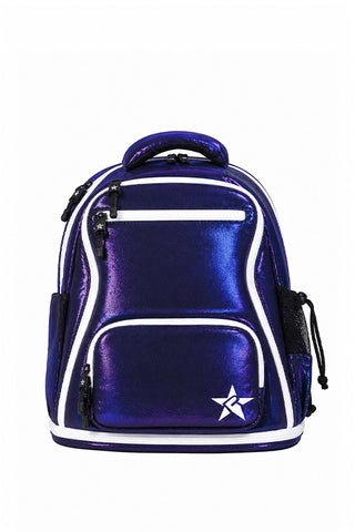 Faux Suede in Midnight Magic Rebel Baby Dream Bag with White Zipper