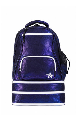 Faux Suede in Midnight Magic Rebel Baby Dream Bag with White Zipper