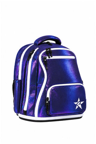 Faux Suede in Midnight Magic Rebel Baby Dream Bag with White Zipper
