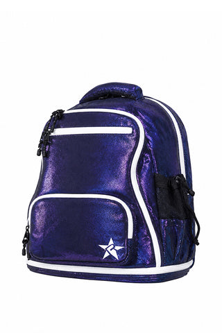 Faux Suede in Midnight Magic Rebel Baby Dream Bag with White Zipper